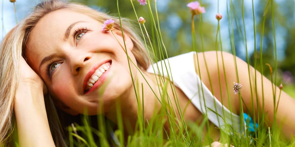 Happy woman outside