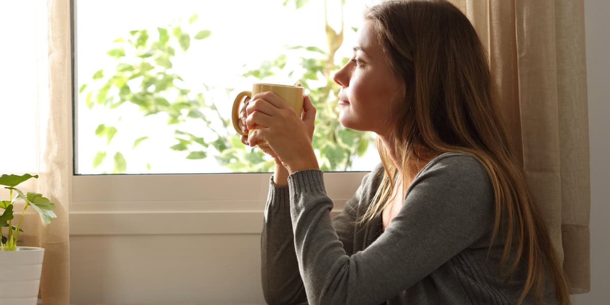 calm and relaxed woman