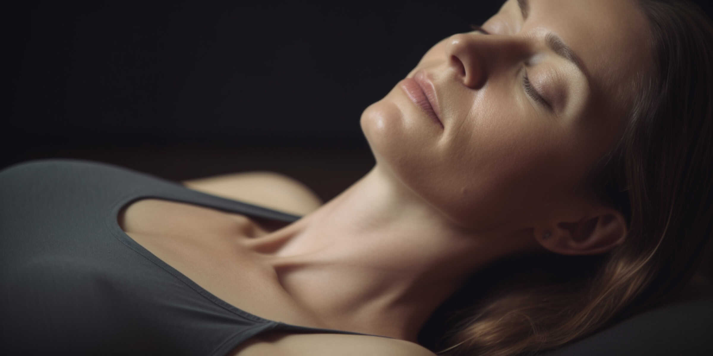Woman relaxing with eyes closed