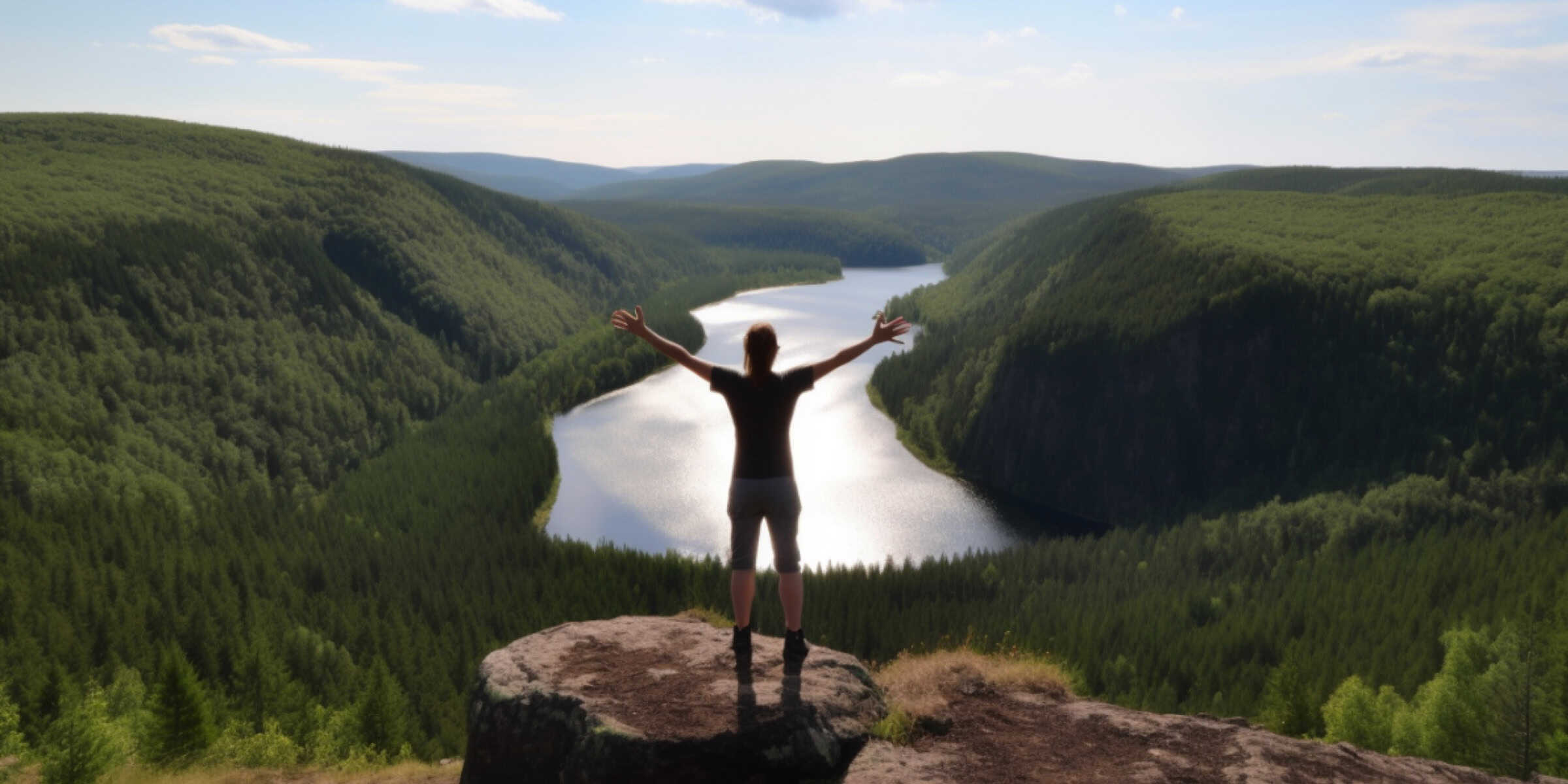 standing on a cliff looking at an amazing view