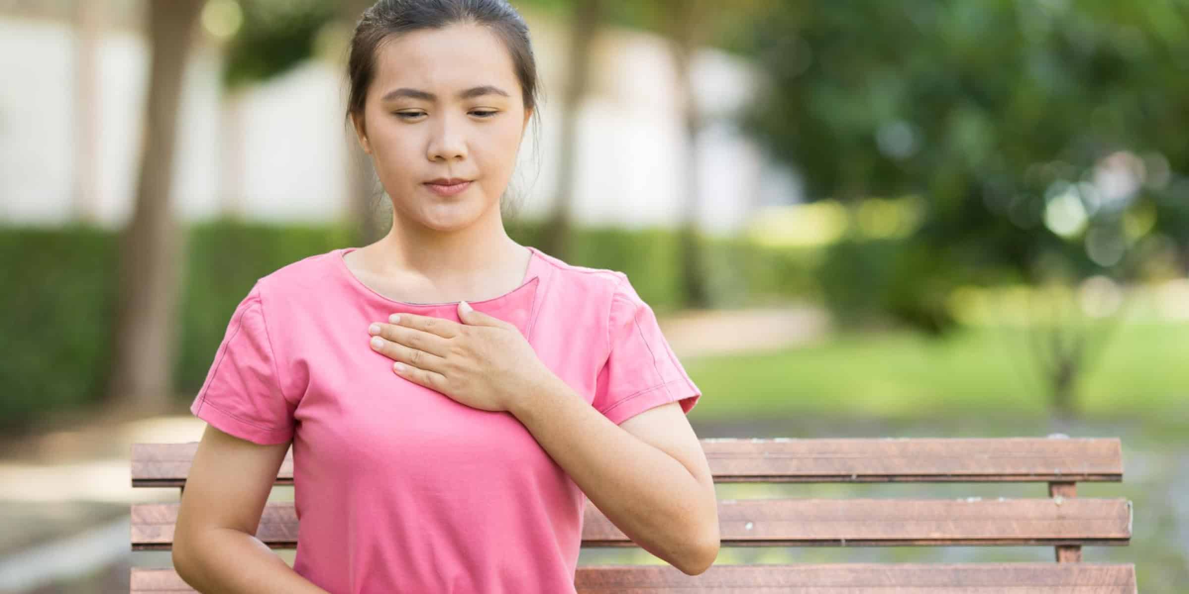 woman breathing