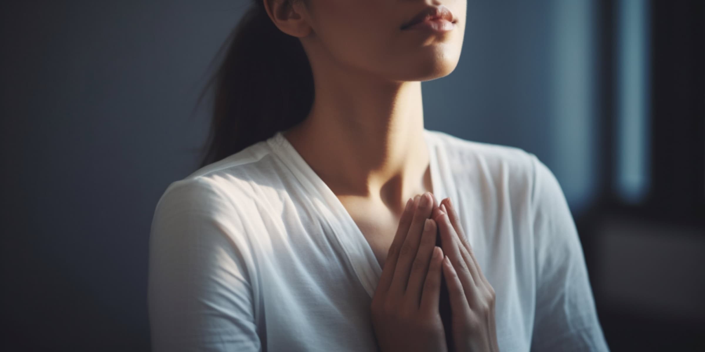 woman relaxing breathing