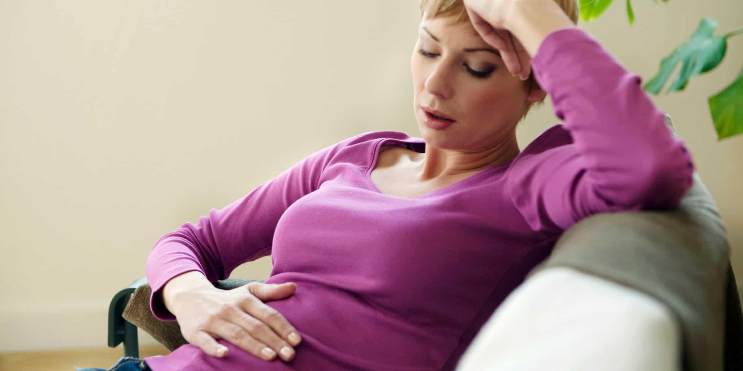 woman with stomach pain