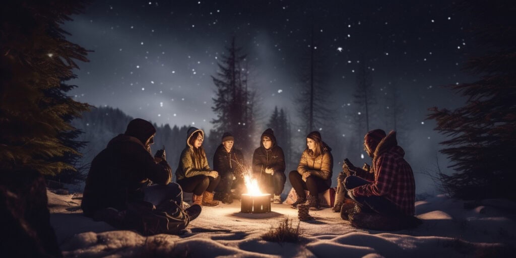 relaxing campfire