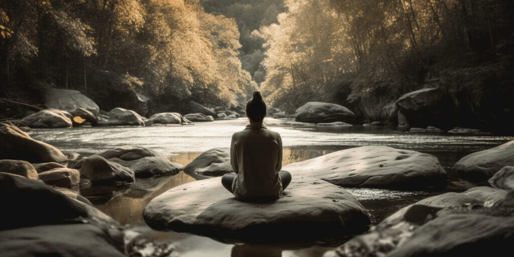 relaxing on a rock