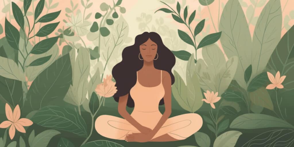 woman in peaceful garden