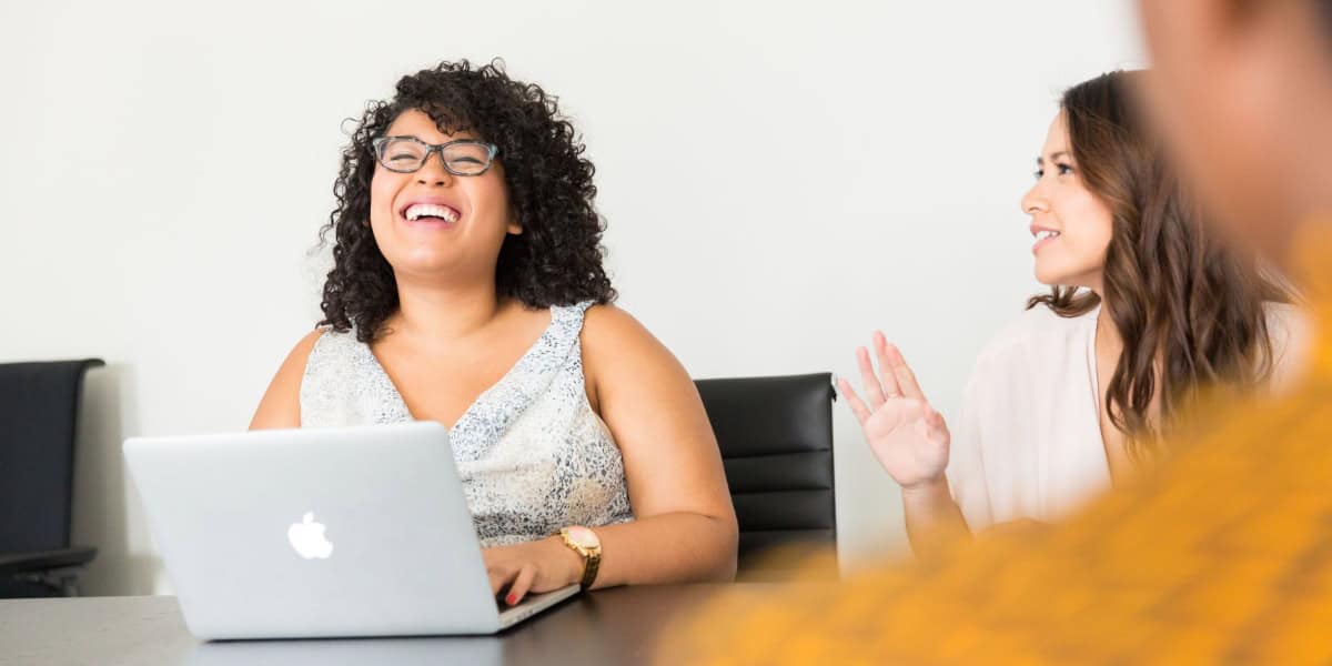 workplace women chatting