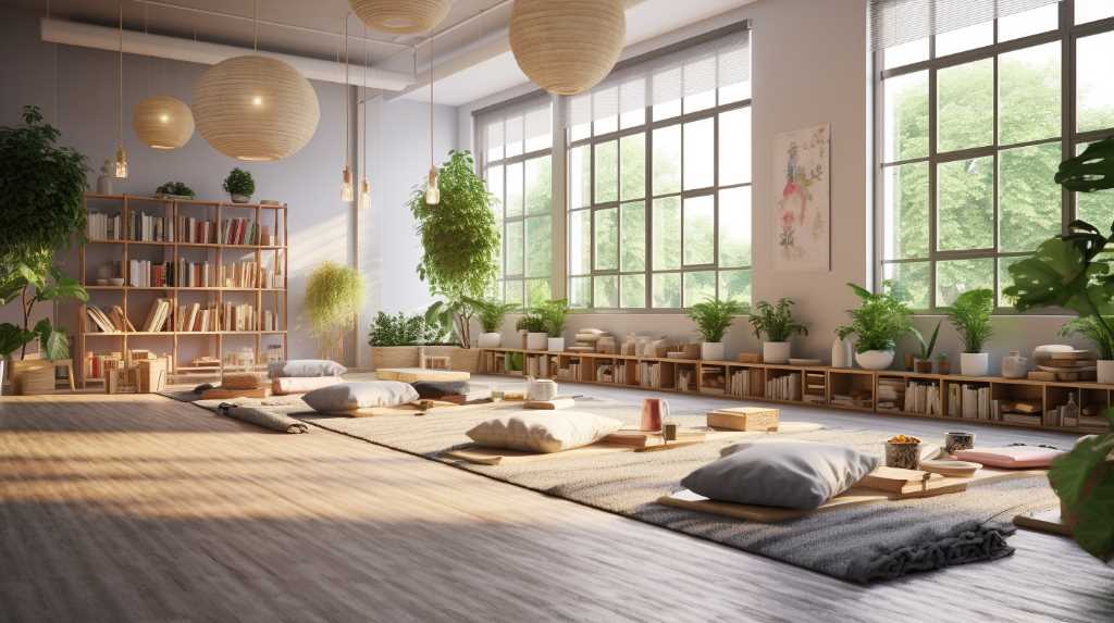 A room with a lot of plants and bookshelves.