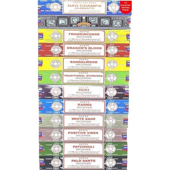 Nag Champa Incense Sticks Variety- Pack (12 Incenses 140+ Sticks)