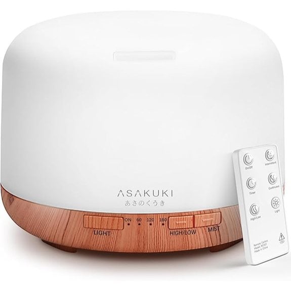 ASAKUKI 500ml Ultrasonic Diffuser with Remote