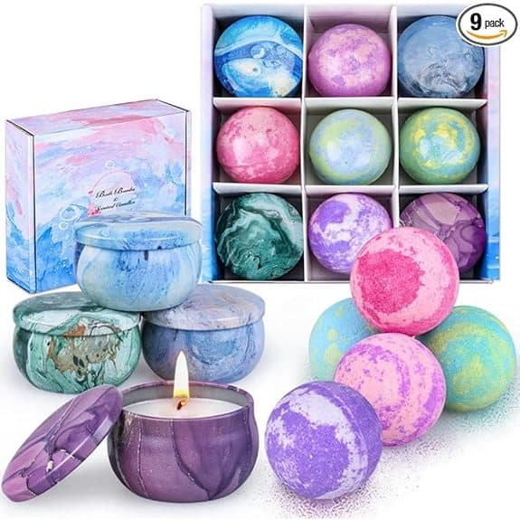 5 bath bombs 4 candles