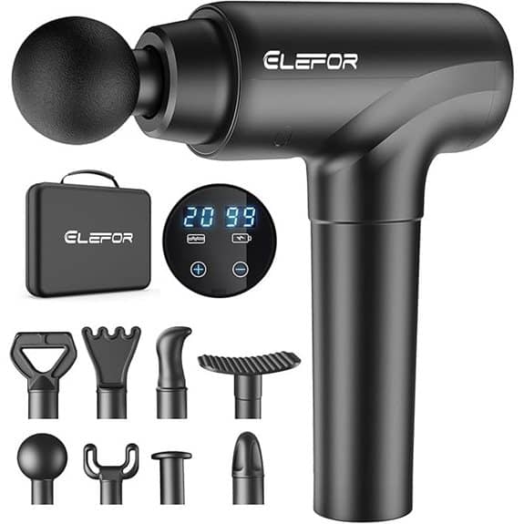 Elefor Massage Gun Deep Tissue with 8 Heads