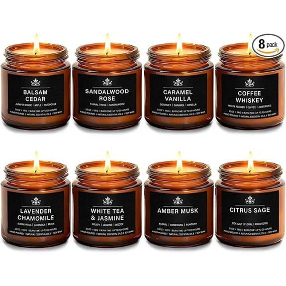8-Pack Soy Wax Scented Candles Set