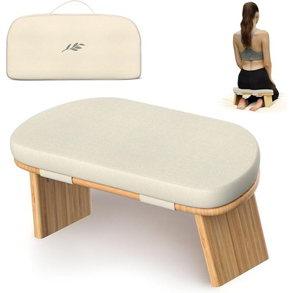 Bamboo Meditation Chair with Thick Cushion and Hinge