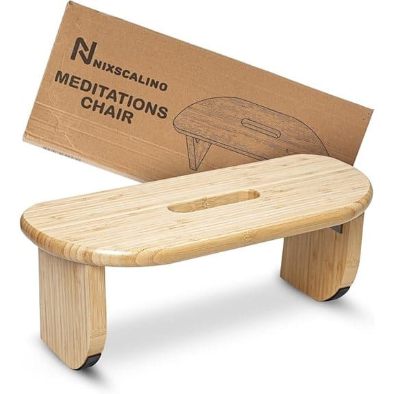 NIXSCALINO Folding Meditation Bench Bamboo Kneeling Stool
