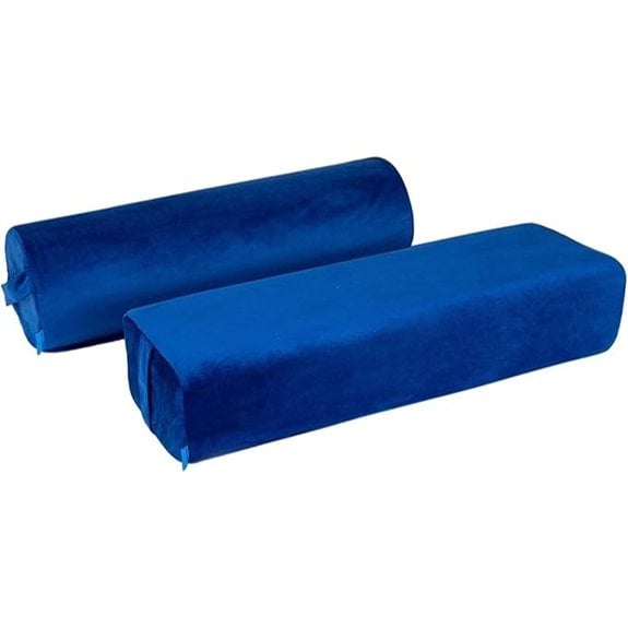 2-Pack Yoga Bolster Pillows (Rectangular & Cylinder) Blue