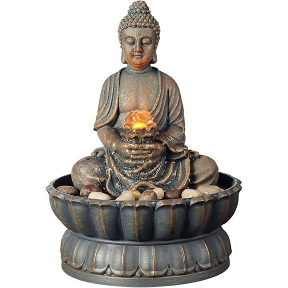 Kalona Buddha Tabletop Fountain with Lighting