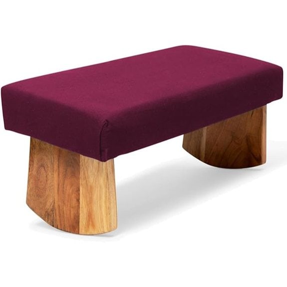 Burgundy Seiza Meditation Bench in Acacia Wood