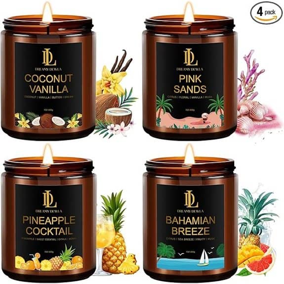 Christmas Scented Soy Candles Set 4 Pack