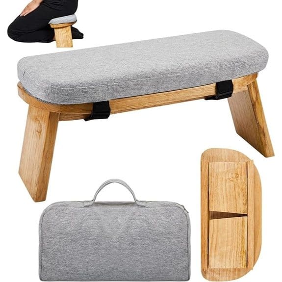 Portable Folding Meditation Bench with Cushion