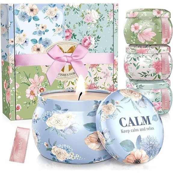 BlissfulOasis Four-Pack Soy Wax Candles