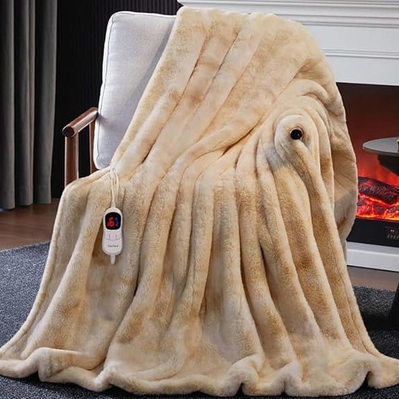 Guohaoi Heated Faux Rabbit Fur Electric Blanket 50x60