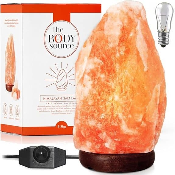 Himalayan Salt Lamp with dimmer Wooden Base