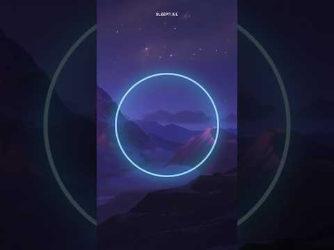 A glowing blue circle is centered over a mountainous landscape at dusk, with a starry sky above and the word "SLEEPLØSE" at the top.