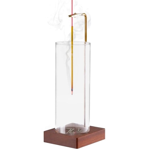 Incense Holder with Ash Catcher and Removable Glass