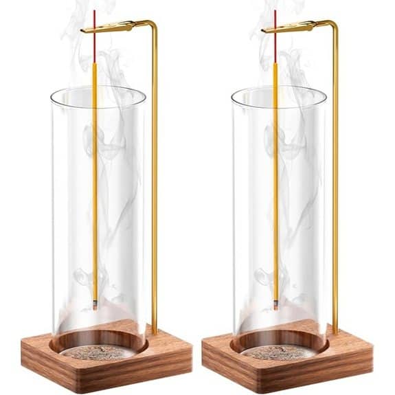 Incense Stick Holder with Glass Ash Catcher