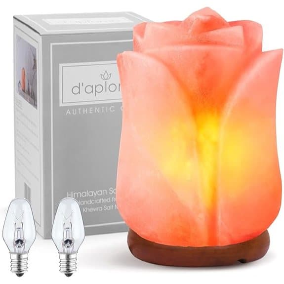 d'aplomb Himalayan Salt Lamp—Hand-Carved Rose Crystal dimmer