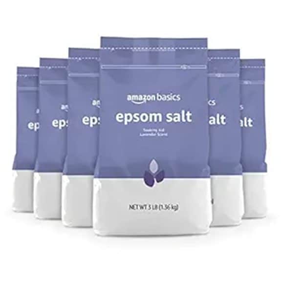 Amazon Basics Epsom Salt Soaking Aid Lavender 6-Pack