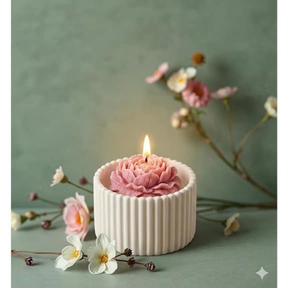 Natural Soy Aromatherapy Candle in Handmade Jar (Rose)