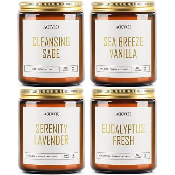 AOOVOO Scented Candles 4-Piece Soy Candle Set