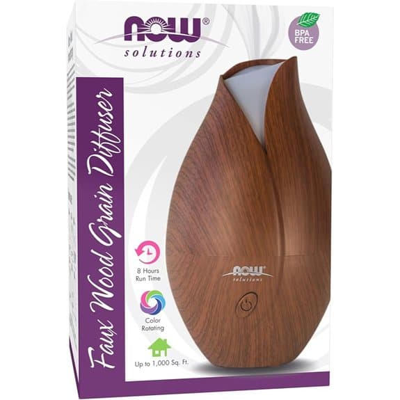 NOW Foods Ultrasonic Faux Wood Diffuser with LED