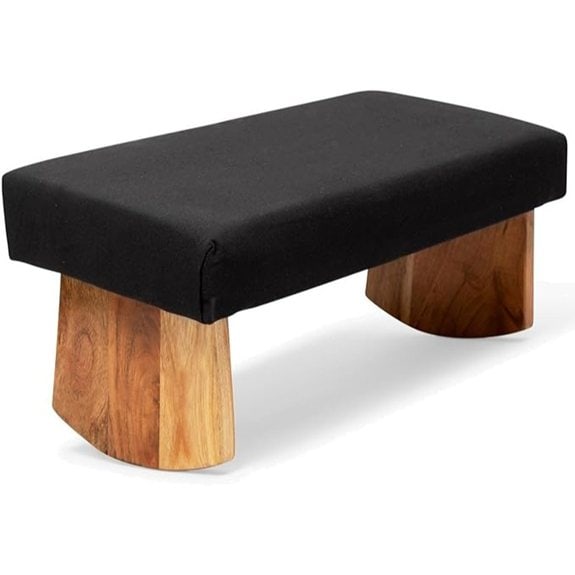 Zen Black Acacia Wood Meditation Bench