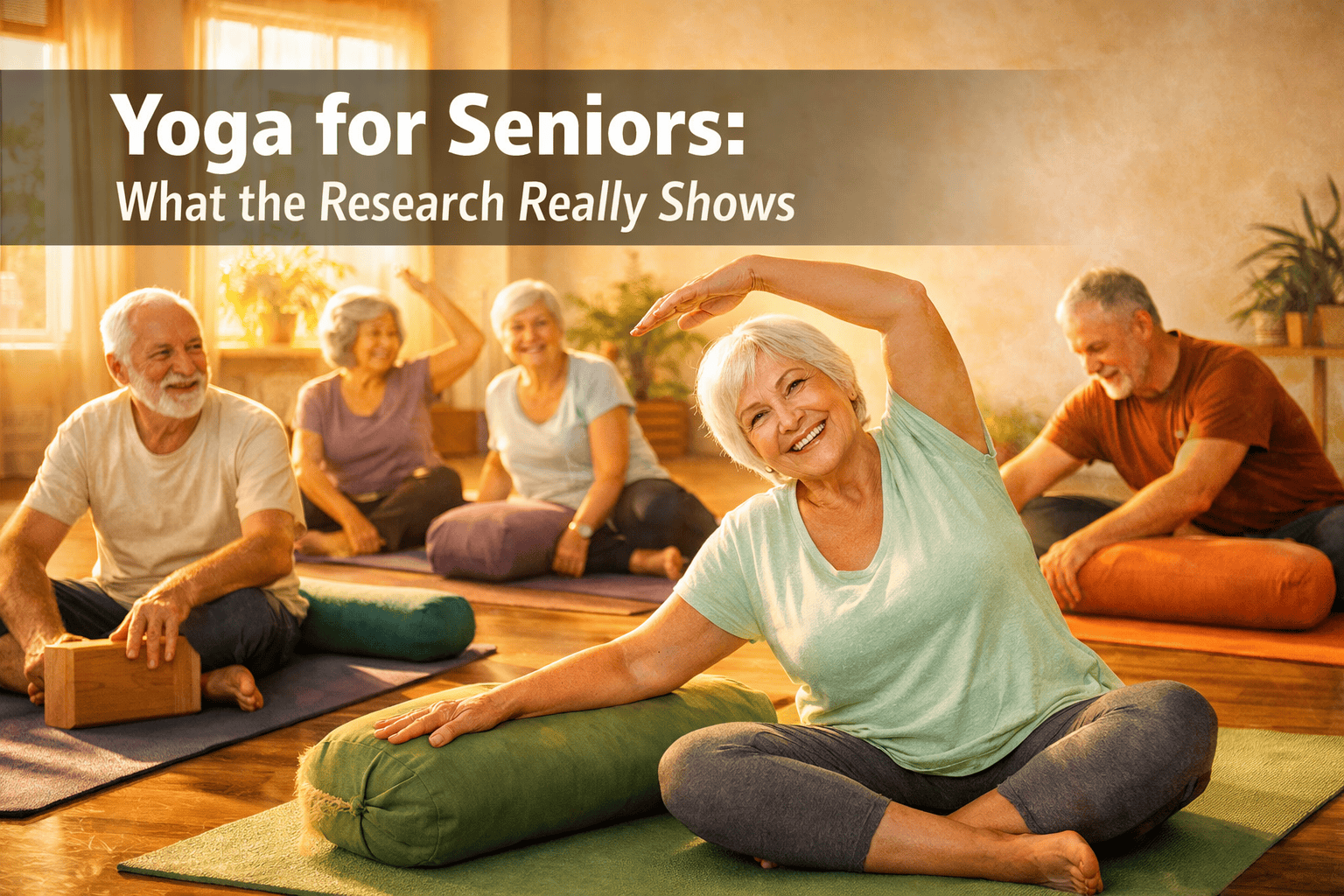 The image of yoga on seniors